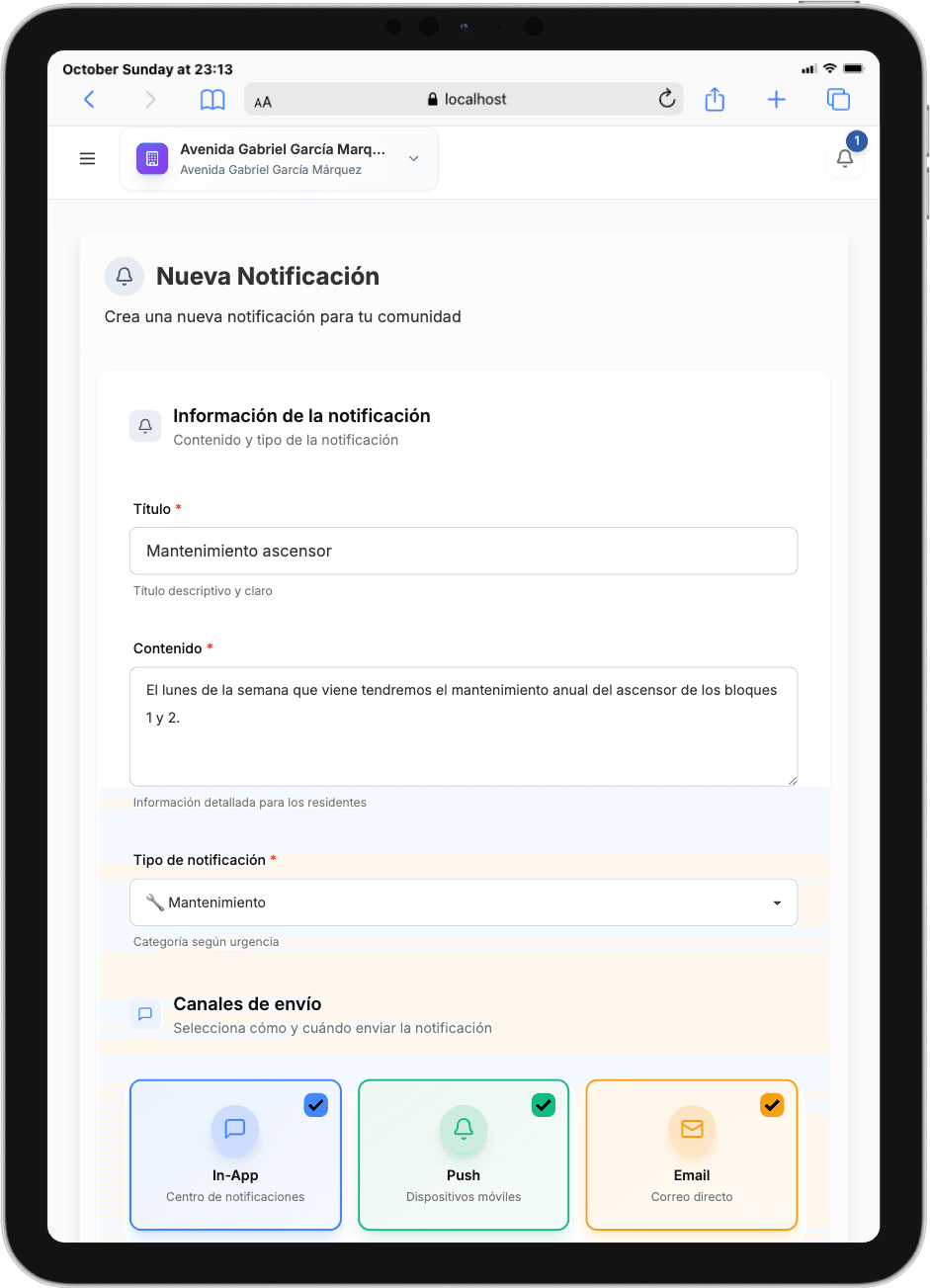 UrbanizApp - Notificaciones